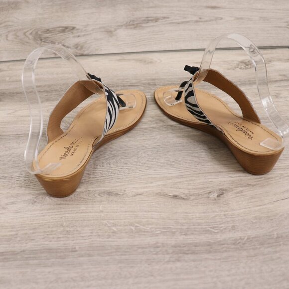 Niccolo Vacari Zebra Print Sandal Women’s 9.5 Suede Leather Made in Italy Wedge - Picture 13 of 14